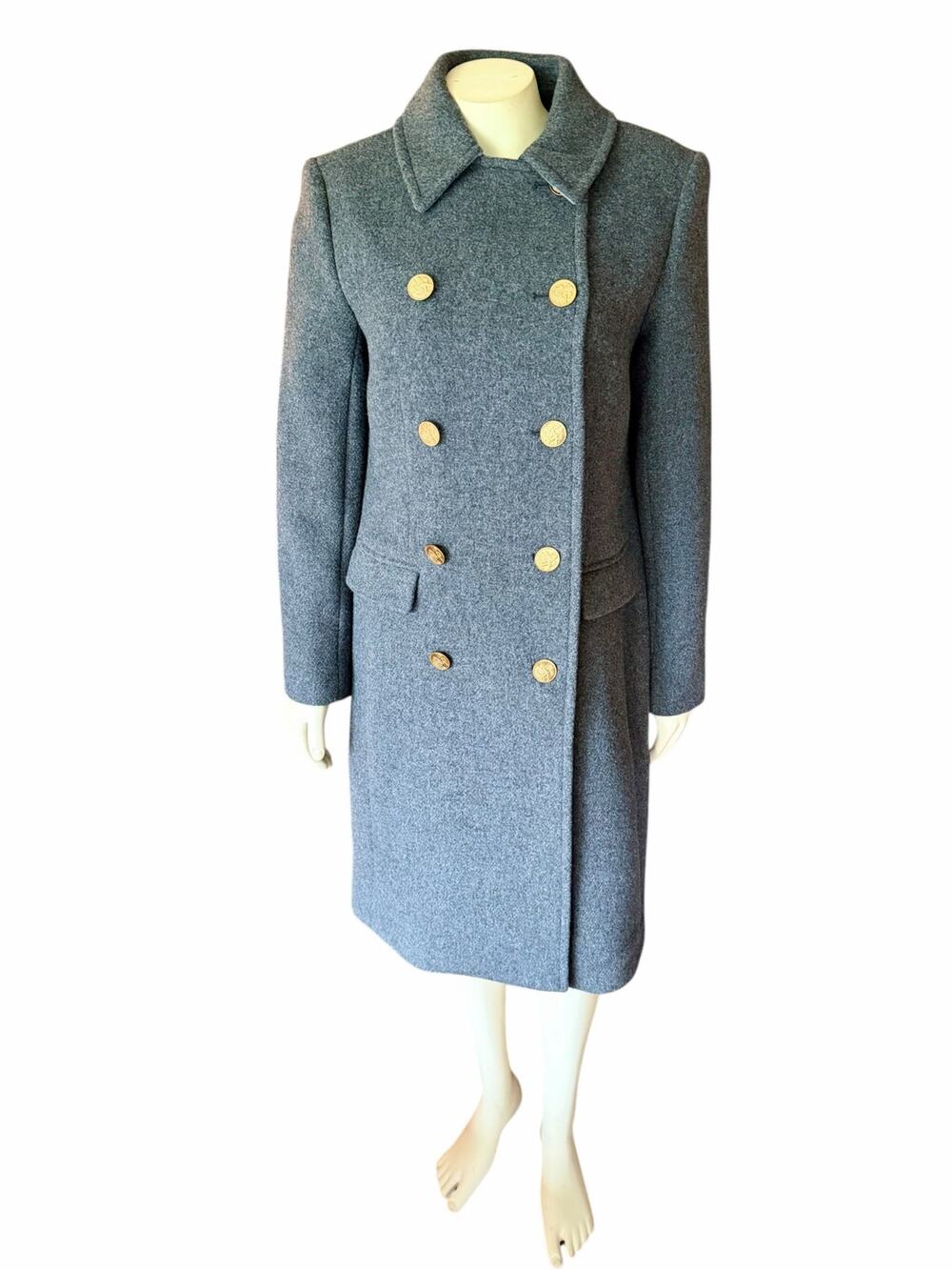 J.Crew Warwick Topcoat in Italian Stadium-Cloth Wool Blend Gray Coat size 4